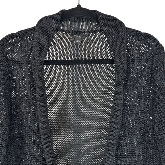 Ann Taylor Black knit single button blazer style sweater Size M - Picture 5 of 11